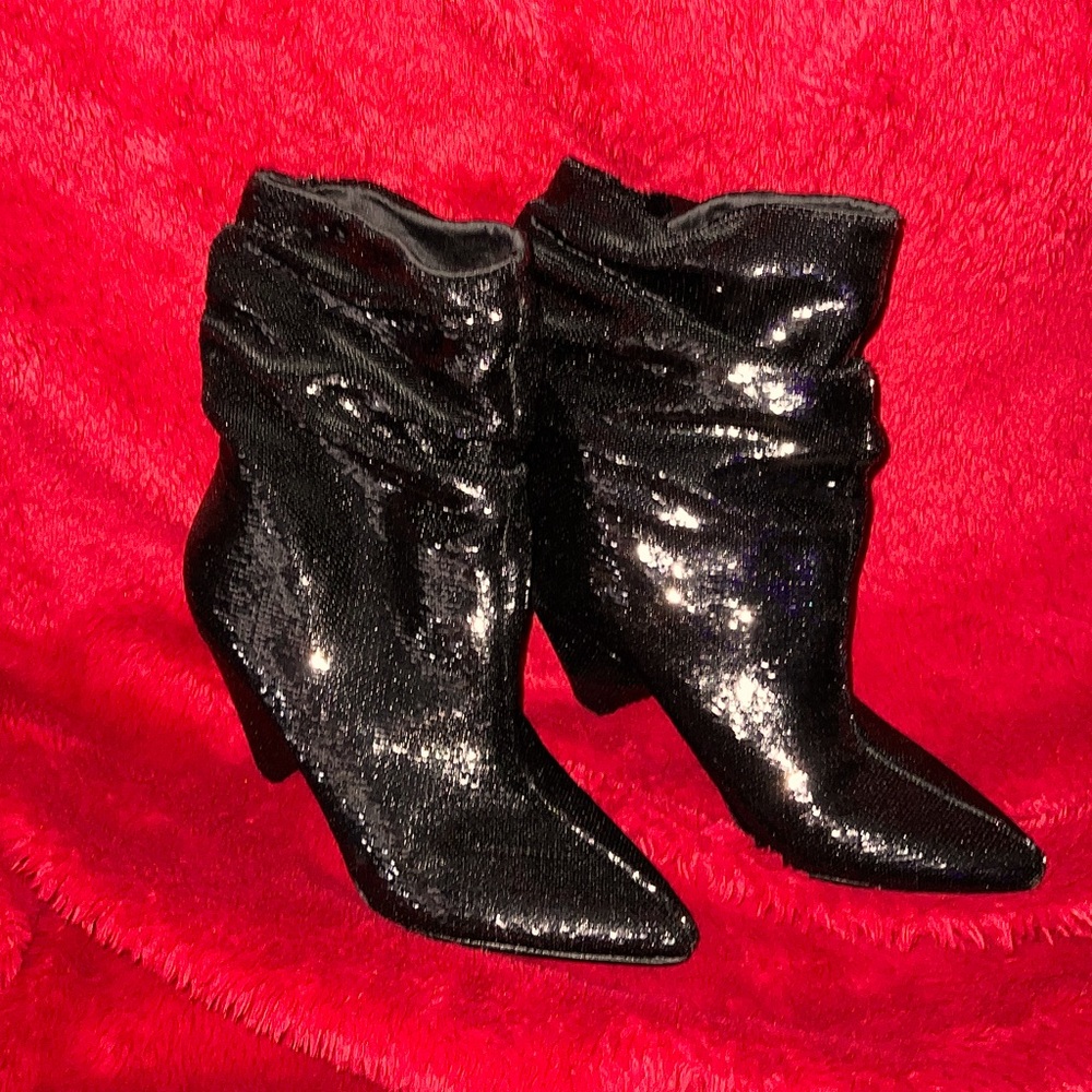 Guess Black Sequin Ankle Boots